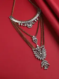 SOHI Silver-Toned Gold-Plated Necklace