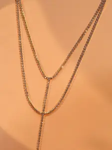 SOHI Silver-Toned & Gold-Toned Silver-Plated Layered Necklace