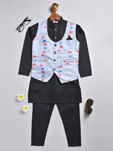 BAESD Boys Pure Cotton Kurta & Pyjamas With Waistcoat