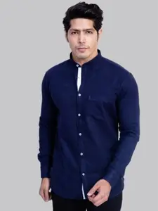 INDIAN THREADS Men Navy Blue Slim Fit Formal Shirt