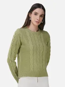 Chemistry Self Designed Round Neck Acrylic Sweaters