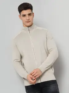Celio Mock Collar Long Sleeves Cotton Cardigan Sweater