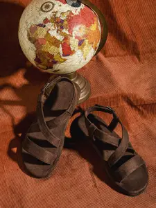 Planet Paaduks Men Crossover Vegan Suede Comfort Sandals With Buckles