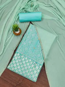 KALINI Sea Green & Teal Unstitched Dress Material