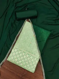 KALINI Green & Green Unstitched Dress Material