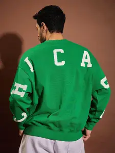 MASCLN SASSAFRAS Men Green Printed Sweatshirt