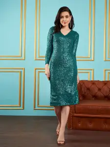 SASSAFRAS Green Bodycon Midi Dress