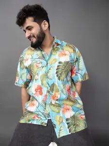BROWN BROTHERS Men Relaxed Tropical Printed Oversized Casual Shirt