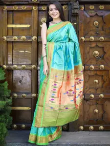 Very Much Indian Green Pure Silk Paithani Saree