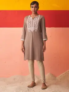 Lakshita Ethnic Motifs Embroidered Woollen Kurta