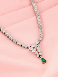 GIVA Sterling Silver Rhodium-Plated Necklace