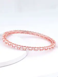 GIVA Rose Gold-Plated Stone-Studded Bangle