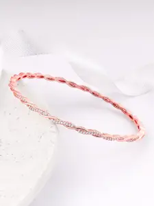 GIVA 925 Sterling Silver Rose Gold-Plated Stone-Studded Bangles