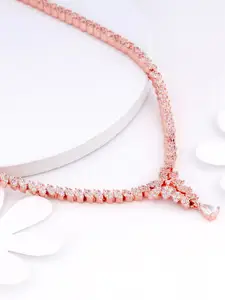 GIVA 925 Sterling Silver Rose Gold-Plated Necklace