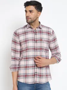 Duke Slim Fit Tartan Checks Spread Collar Long Sleeves Cotton Casual Shirt