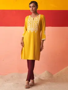 Lakshita Floral Embroidered Straight Woollen Kurta