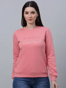 Cantabil Typography Printed Pullover Fleece Sweatshirt