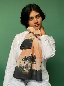 BUTA BUTI Women Landscape Printed Cotton Scarf