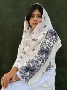 BUTA BUTI Ethnic Motifs Printed Cotton Madhubani Art Scarf
