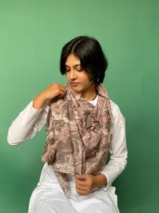 BUTA BUTI Abstract Printed Cotton Scarf