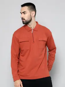 Maniac Polo Collar Drop-Shoulder Sleeves Cotton Oversized T-shirt
