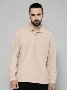 Maniac Self Design Polo Collar Cotton Regular T-shirt