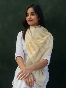 BUTA BUTI Geometric Printed Cotton Scarf