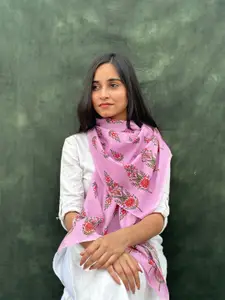 BUTA BUTI Floral Printed Cotton Scarf