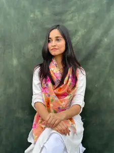 BUTA BUTI Floral Printed Cotton Scarf