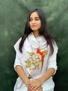 BUTA BUTI Graphic Printed Cotton Scarf