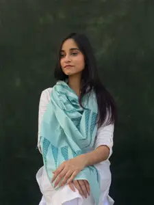 BUTA BUTI Geometric Printed Cotton Scarf