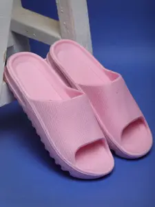 Greentech Women Pink Rubber Sliders