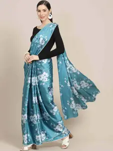 Stylefables Blue Poly Georgette Saree