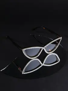 HAUTE SAUCE by  Campus Sutra HAUTE SAUCE by Campus Sutra Women Brown Lens & Brown Fashion with UV Protected Lens Sunglasses