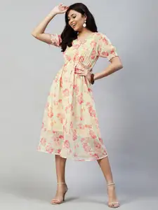 Selvia Floral Printed A-Line Dress