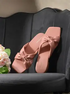 CLOG LONDON Knotted Open Toe Block Heels