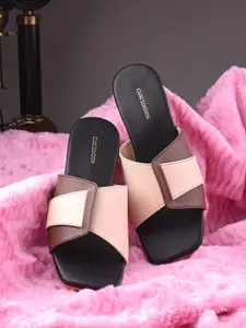 CLOG LONDON Colourblocked Open Toe Block Heels