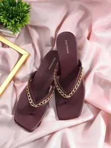 CLOG LONDON Embellished Open Toe Block Heels