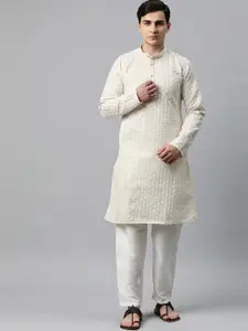Luxrio Men Ethnic Motifs Embroidered Cotton Kurta