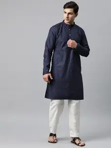 Luxrio Men Woven Design Cotton Kurta