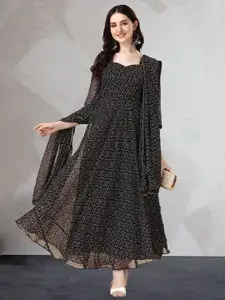 N N ENTERPRISE Bandhani Printed Georgette Ethnic Dress