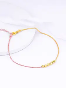 GIVA925 Sterling Silver Rose Gold & Gold Plated Beaded Anklets