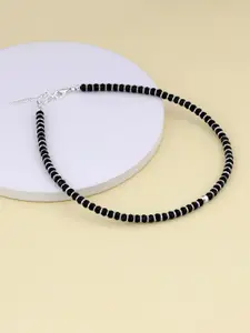 GIVA 925 German Silver Rhodium Plated Beaded Anklet