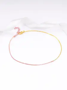 GIVA German Silver Rose Gold Plated Anklet