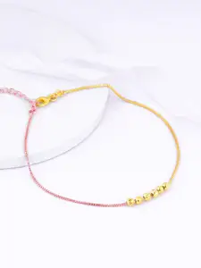 GIVA  925 Sterling Silver  Rose Gold & Gold Plated Beaded Anklets