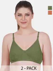 Reveira Pack Of 2 Medium Coverage Non Padded Dry Fit Everyday Bra - All Day Comfort