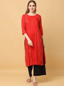 KALINI Bandhani Printed Panelled Kurta