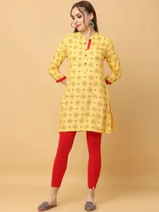 KALINI Ethnic Motifs Printed Mandarin Collar Kurta