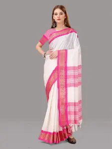 ZIBLON Pink Woven Design Zari Art Silk Handloom Kanjeevaram Saree