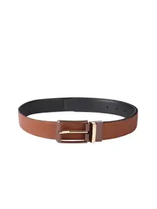 Louis Philippe Men Textured Reversible Leather Belt
